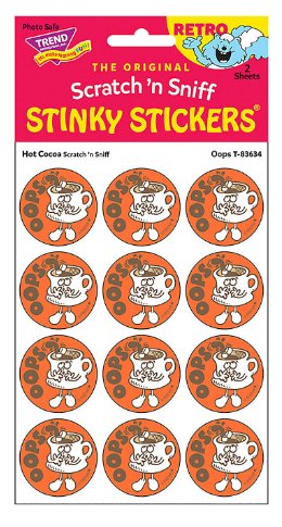 Oops/Hot Cocoa Scent Retro Scratch 'n Sniff Stinky Stickers®, 24 Per Pack, 6 Packs - Kidsplace.store