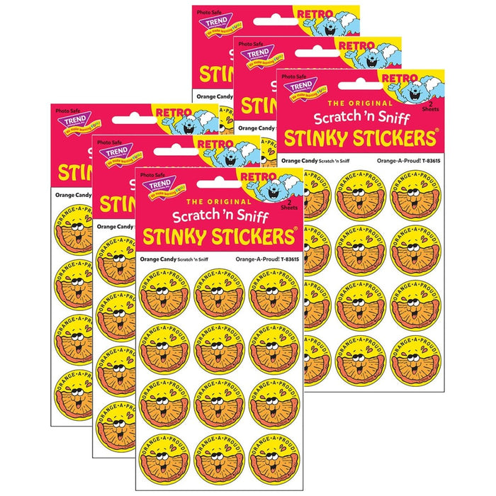 Orange - A - Proud!/Orange Candy Scented Stickers, 24 Per Pack, 6 Packs - Kidsplace.store