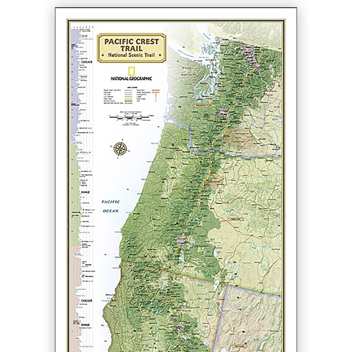 Pacific Crest Trail Map, In Gift Box, 18" x 48" - Kidsplace.store