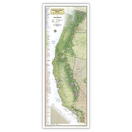 Pacific Crest Trail Map, In Gift Box, 18" x 48" - Kidsplace.store