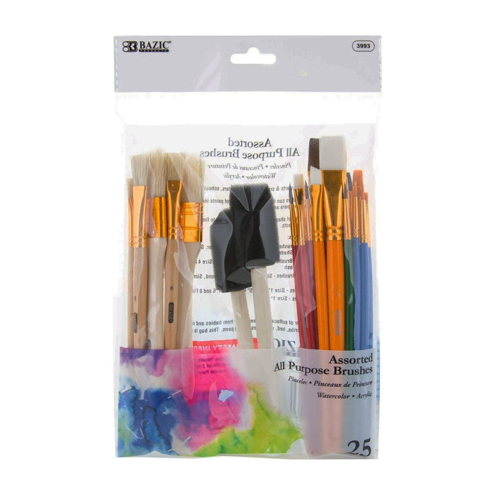 Paint Brush Set, 25 Pieces Per Set, 3 Sets - Kidsplace.store