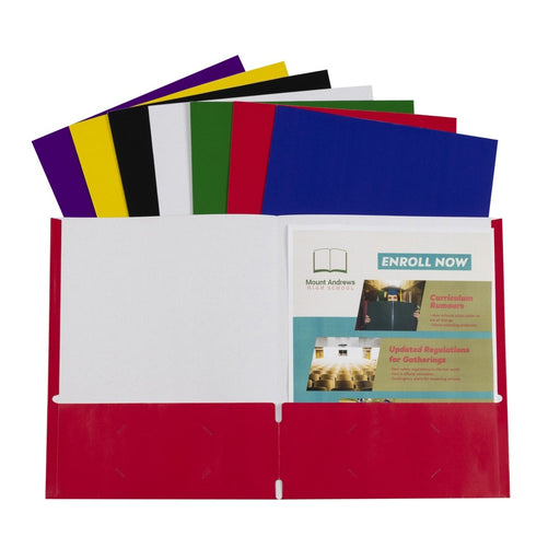 Paper Portfolio Without Prongs, Assorted, Pack of 100 - Kidsplace.store