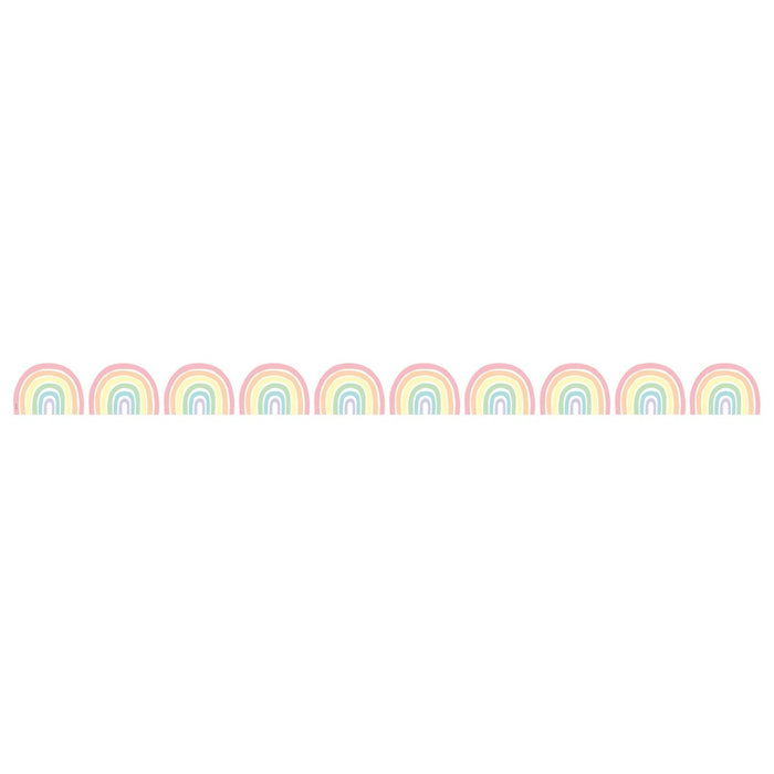 Pastel Pop Rainbows Die - Cut Rolled Border Trim, 50 Feet, 3 Rolls - Kidsplace.store