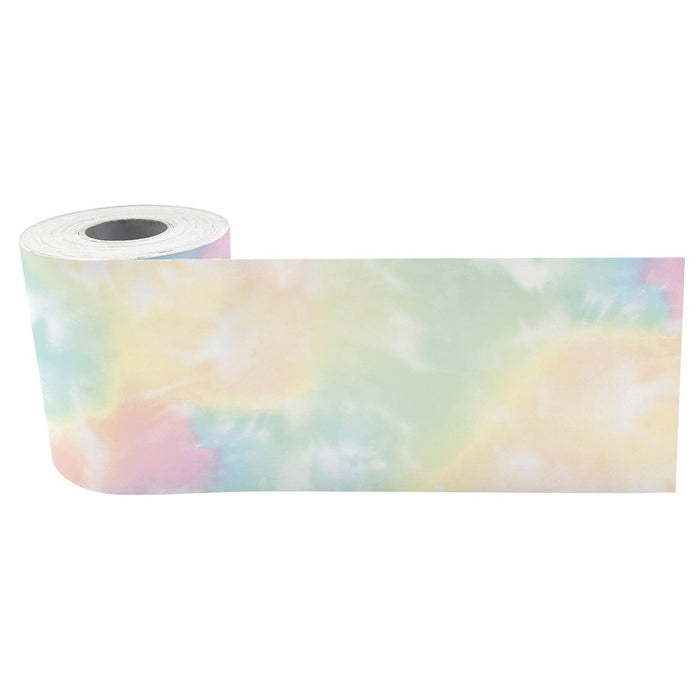 Pastel Pop Tie - Dye Straight Rolled Border Trim, 50 Feet, 3 Rolls - Kidsplace.store