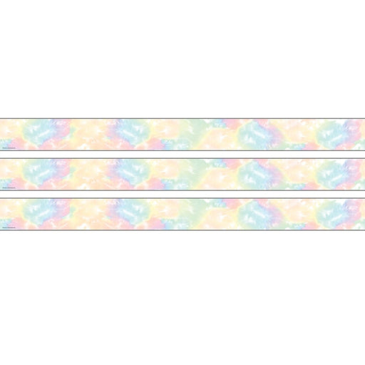 Pastel Pop Tie - Dye Straight Rolled Border Trim, 50 Feet, 3 Rolls - Kidsplace.store