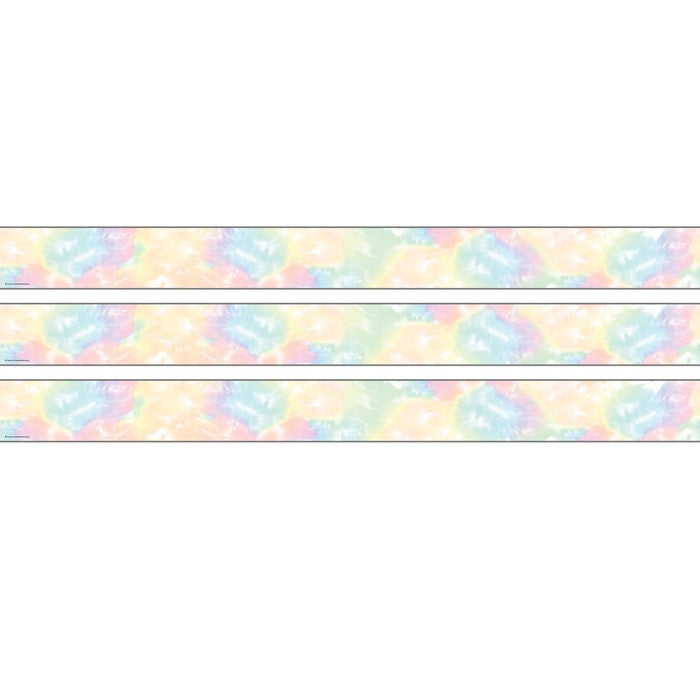 Pastel Pop Tie - Dye Straight Rolled Border Trim, 50 Feet, 3 Rolls - Kidsplace.store