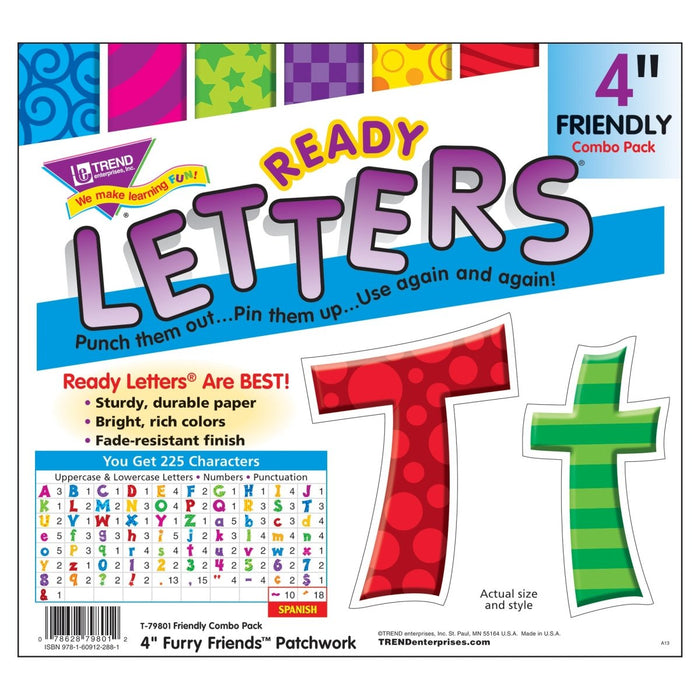 Patchwork FF 4" Friendly Combo Ready Letters®, 3 Packs - Kidsplace.store