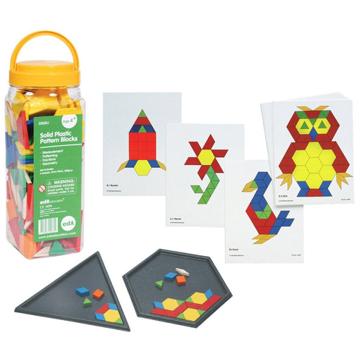 Pattern Blocks Kit - Activity Cards, Blocks & Trays - Kidsplace.store