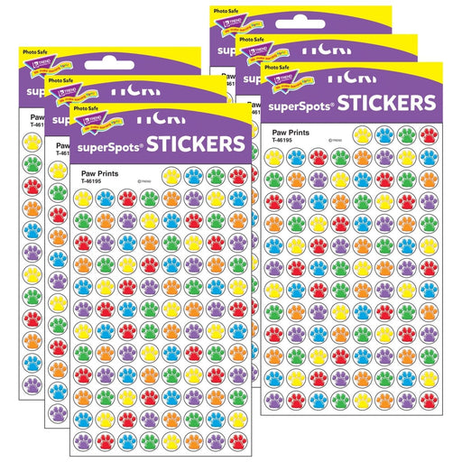 Paw Prints superSpots® Stickers, 800 Per Pack, 6 Packs - Kidsplace.store