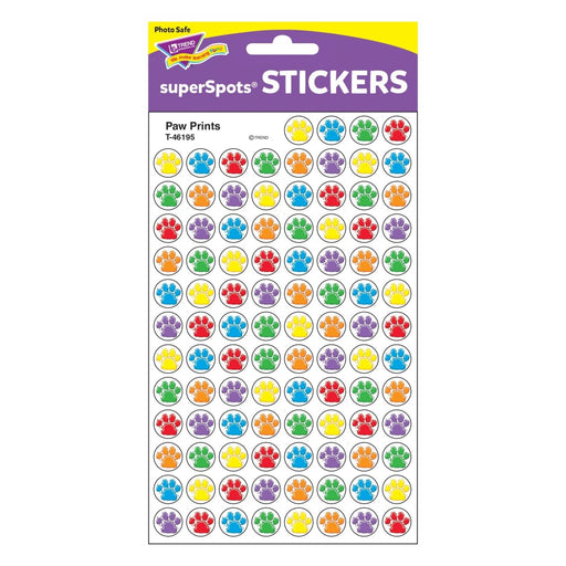 Paw Prints superSpots® Stickers, 800 Per Pack, 6 Packs - Kidsplace.store