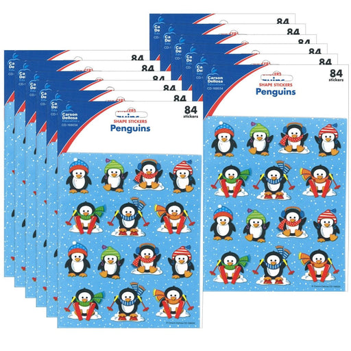 Penguins Shape Stickers, 84 Per Pack, 12 Packs - Kidsplace.store