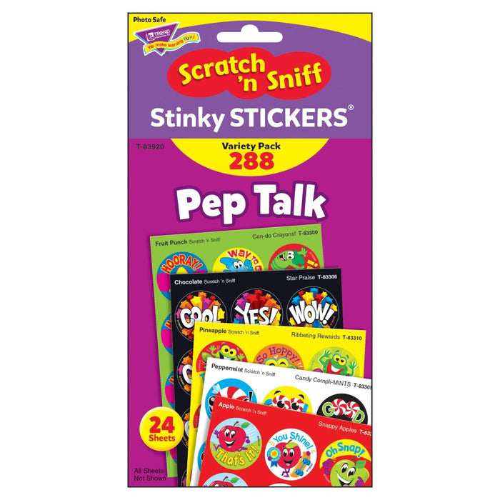 Pep Talk Stinky Stickers® Variety Pack, 288 Count Per Pack, 2 Packs - Kidsplace.store