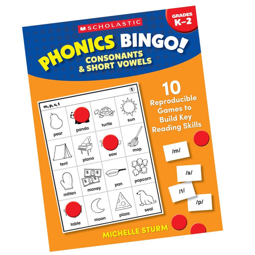 Phonics Bingo: Consonants & Short Vowels Activity Book - Kidsplace.store