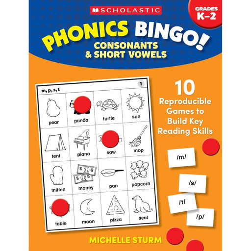 Phonics Bingo: Consonants & Short Vowels Activity Book - Kidsplace.store