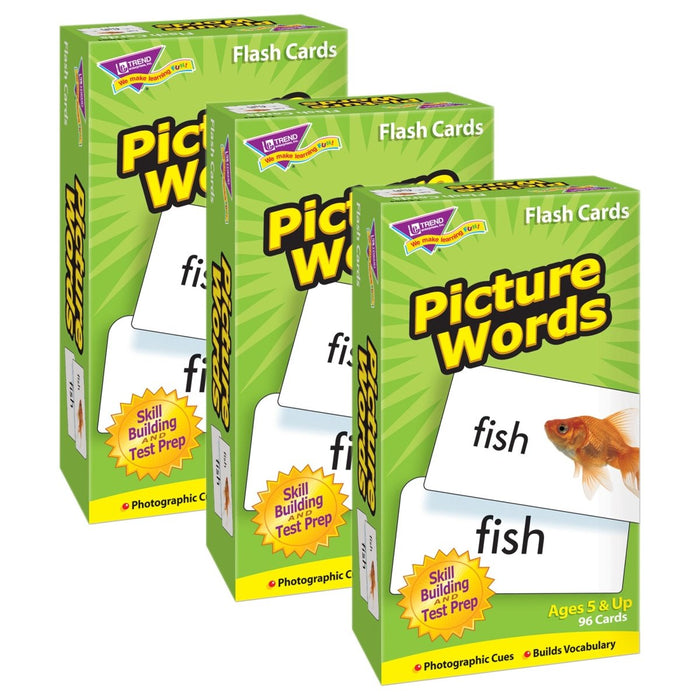 Picture Words Skill Drill Flash Cards, 3 Packs - Kidsplace.store