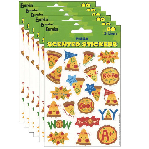 Pizza Scented Stickers, 80 Per Pack, 6 Packs - Kidsplace.store