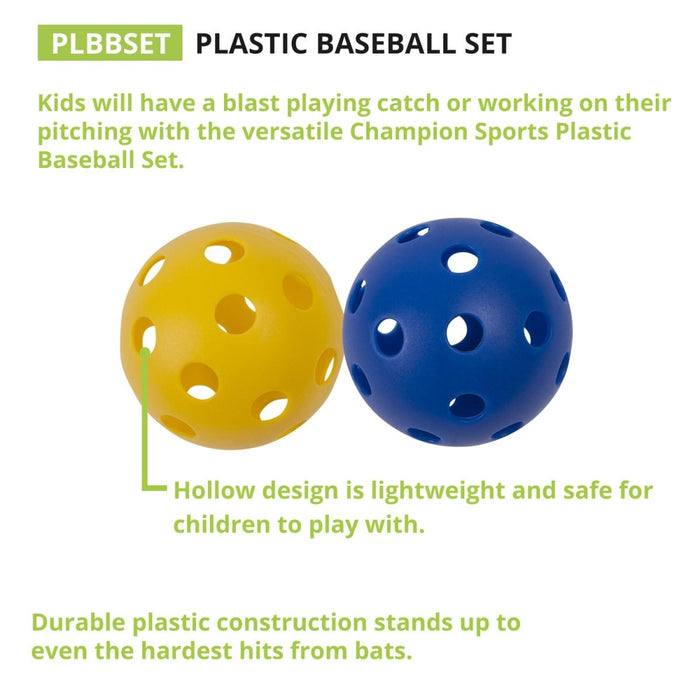 Plastic Baseballs, 6 Per Set, 3 Sets - Kidsplace.store