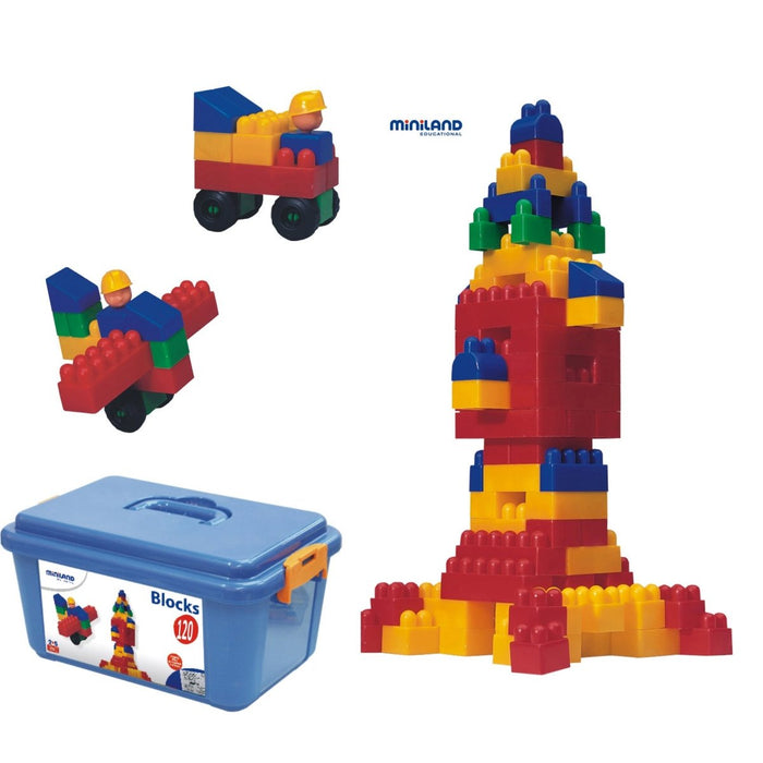 Plastic Interlocking Blocks, 120 Pieces - Kidsplace.store