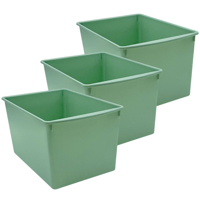 Plastic Multi - Purpose Bin, Eucalyptus Green, Pack of 3 - Kidsplace.store