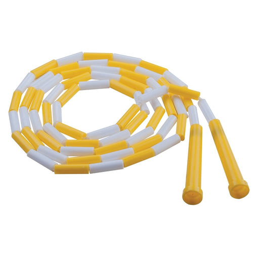 Plastic Segmented Jump Rope 8', Yellow & White, Pack of 6 - Kidsplace.store