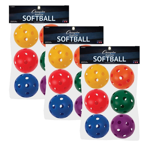 Plastic Softballs, 6 Per Set, 3 Sets - Kidsplace.store