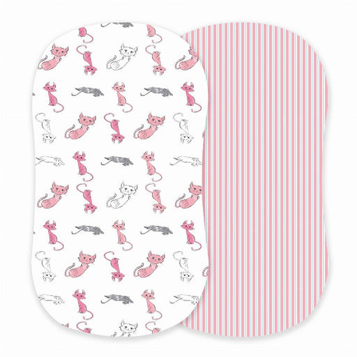 Playful Kitty & Candy Stripe Changing Pad Cover/Bassinet - Kidsplace.store