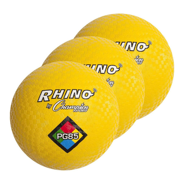 Playground Ball, 8 - 1/2", Yellow, Pack of 3 - Kidsplace.store