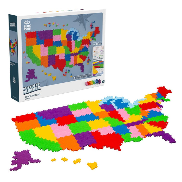 Plus - Plus® Puzzle By Number® - 1400 pc Map of the United States - Kidsplace.store