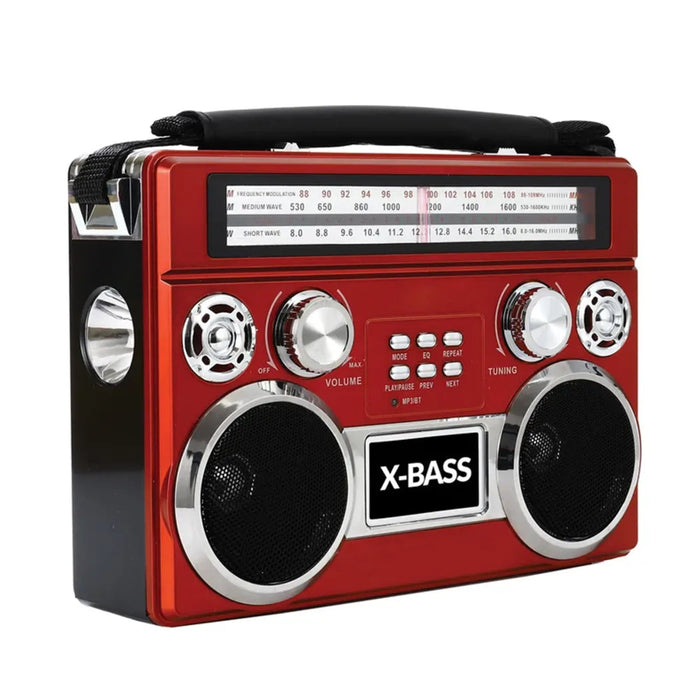 Portable 3 Band Radio with Bluetooth and Flashlight - Kidsplace.store