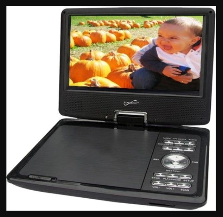 Portable DVD Player With Digital TV, USB/SD Inputs & Swivel Display - Kidsplace.store