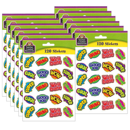 Positive Words Stickers, 120 Per Pack, 12 Packs - Kidsplace.store