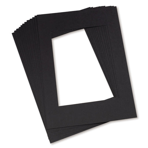 Pre-Cut Mat Frames, 11.5" x 16.75" Frame, 8" x 10.75" Window, Black, 12 Per Pack, 2 Packs - Kidsplace.store