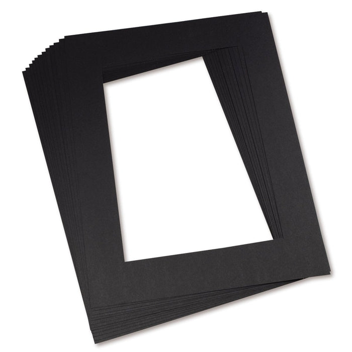 Pre-Cut Mat Frames, 11.5" x 16.75" Frame, 8" x 10.75" Window, Black, Pack of 12 - Kidsplace.store