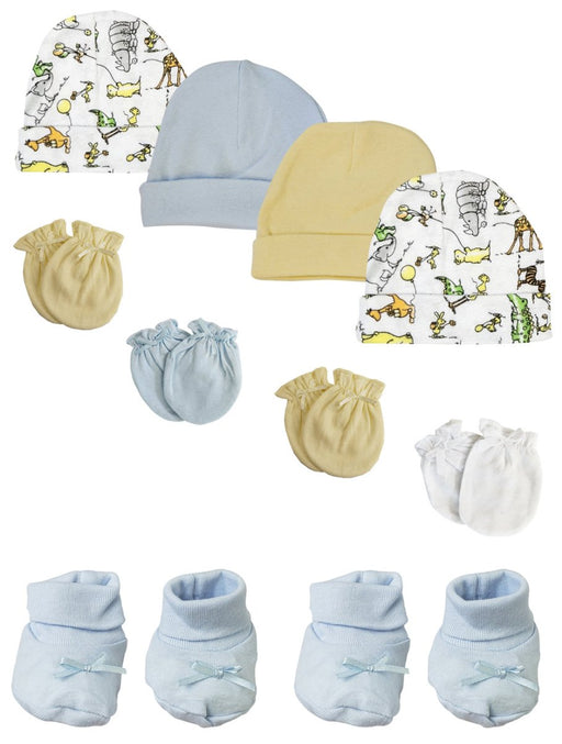 Preemie Baby Boy Caps With Infant Mittens And Booties - 10 Pack Nc_0210 - Kidsplace.store