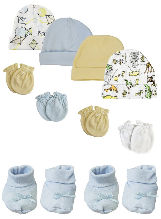 Preemie Baby Boy Caps With Infant Mittens And Booties - 10 Pack Nc_0217 - Kidsplace.store