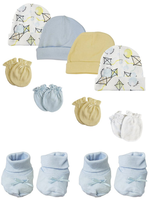 Preemie Baby Boy Caps With Infant Mittens And Booties - 10 Pack Nc_0218 - Kidsplace.store