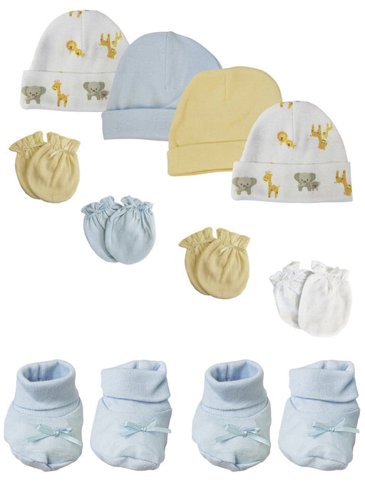 Preemie Baby Boy Caps With Infant Mittens And Booties - 10 Pack Nc_0222 - Kidsplace.store