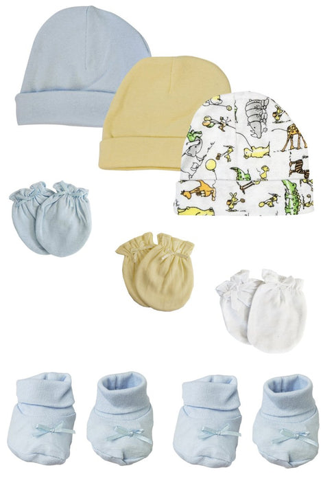 Preemie Baby Boy Caps With Infant Mittens And Booties - 8 Pack Nc_0211 - Kidsplace.store