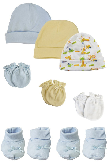 Preemie Baby Boy Caps With Infant Mittens And Booties - 8 Pack Nc_0214 - Kidsplace.store