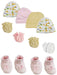 Preemie Baby Girl Caps With Infant Mittens And Booties - 10 Pack Nc_0215 - Kidsplace.store
