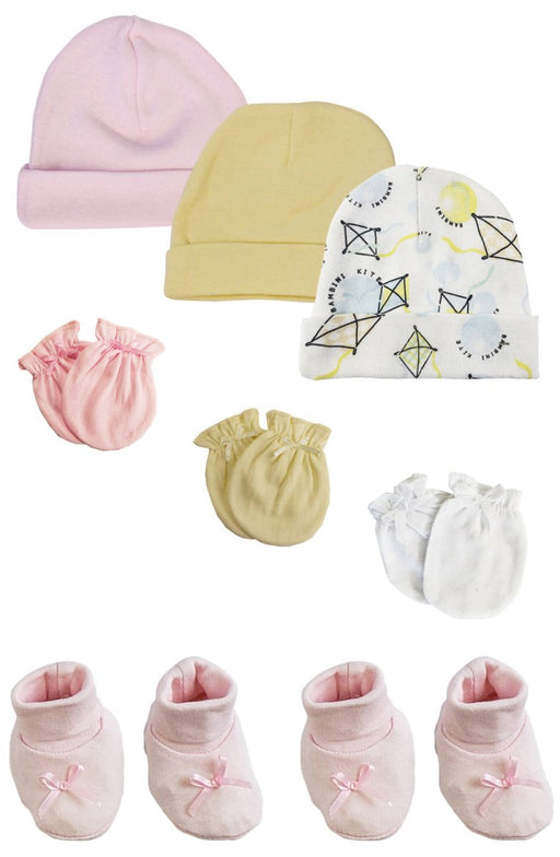 Preemie Baby Girl Caps With Infant Mittens And Booties - 8 Pack Nc_0221 - Kidsplace.store