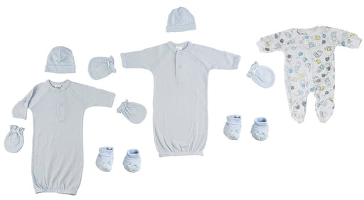 Preemie Boys Gowns, Sleep-n-play, Caps, Mittens And Booties - 8 Pc Set Cs_0069 - Kidsplace.store