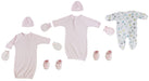 Preemie Girls Gowns, Sleep-n-play, Caps, Mittens And Booties - 8 Pc Set Cs_0070 - Kidsplace.store