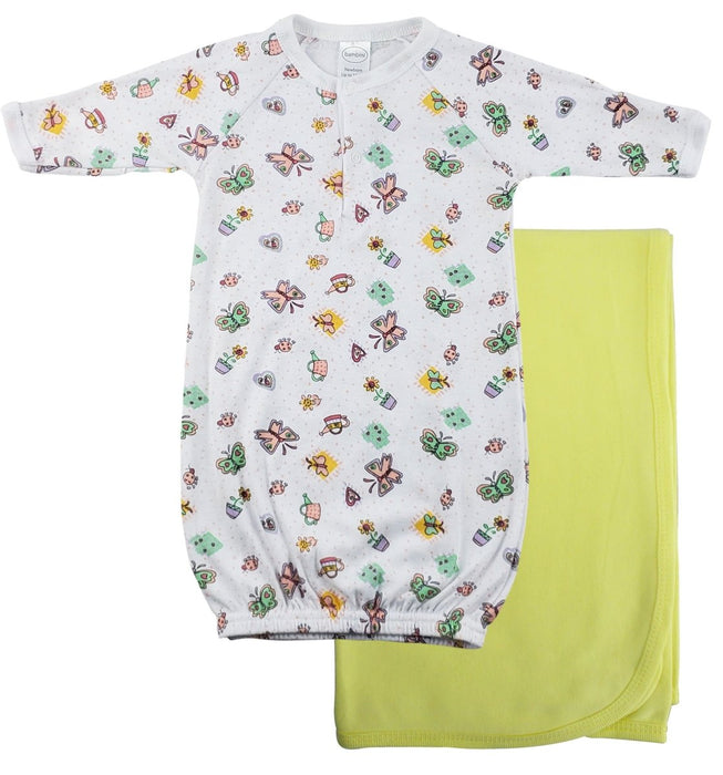 Print Infant Gown And Recieving Blanket Cs_0101 - Kidsplace.store