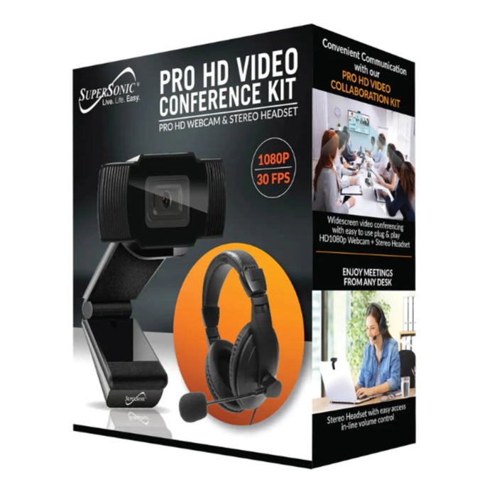 Pro - HD Video Conference Kit Pro - HD Webcam & Stereo Headset - Kidsplace.store