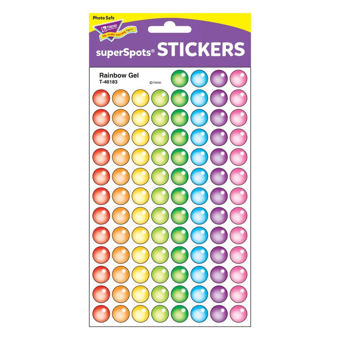 Rainbow Gel superSpots® Stickers, 800 Per Pack, 6 Packs - Kidsplace.store