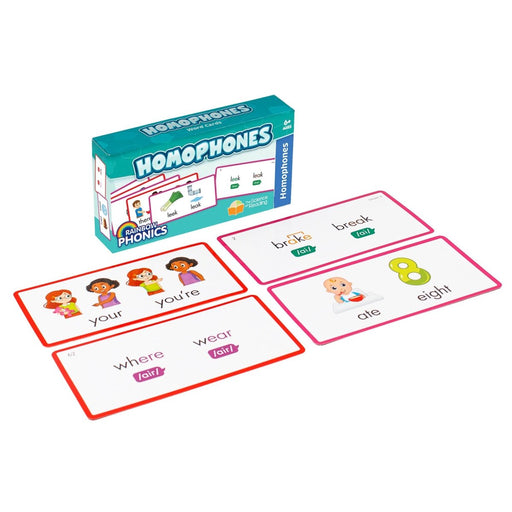 Rainbow Phonics Homophones Cards - Kidsplace.store