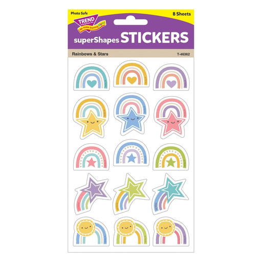 Rainbows & Stars Large superShapes Stickers, 120 Per Pack, 6 Packs - Kidsplace.store