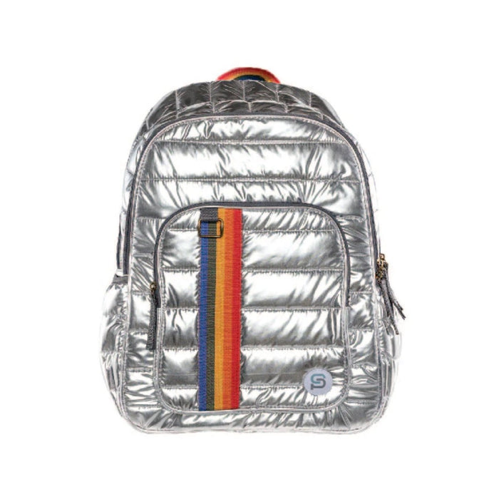 RALEIGH Puff Backpack, 18", Silver Rainbow - Kidsplace.store