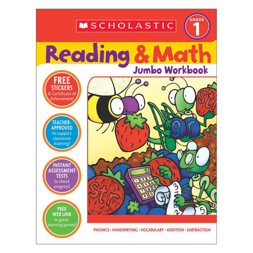 Reading & Math Jumbo Workbook: Grade 1 - Kidsplace.store